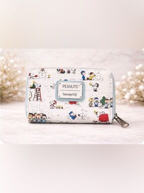 Loungefly Peanuts Snoopy Charlie Brown Zip Around Wallet Continental AOP